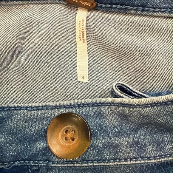 Free People Blue Button-Down Mini Skirt - Picture 2 of 3